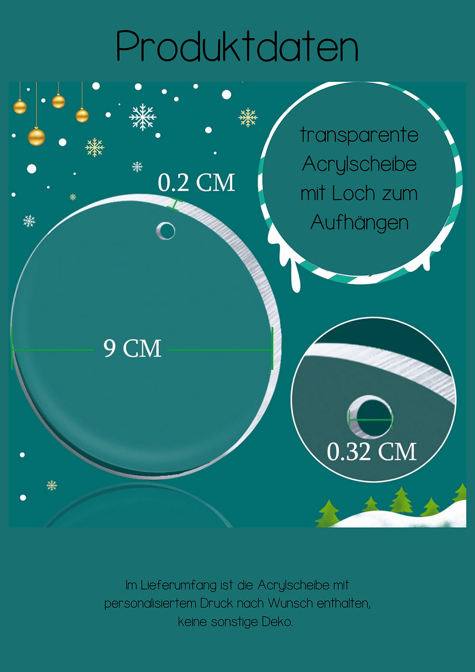 Miniaturbild: Personalisierter Baumschmuck aus Acryl