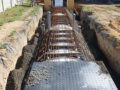 Einbau Schnellbunker mit Stahlbeton im Erdreich