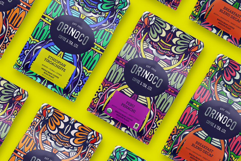 Stand Out from the Competition with Blue Couch Marketing's Distinctive Coffee Bag Designs.