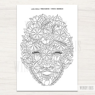 Lady Nature Coloring Page