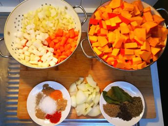 DEB'S PUMPKIN SOUP WITH AYURVEDIC HERBS: