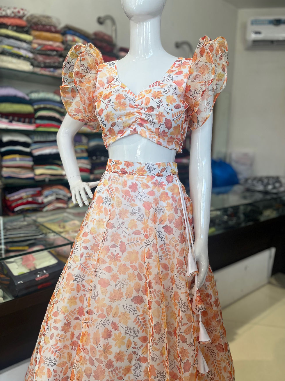 Thumbnail: Organza Crop Top -Lehenga 