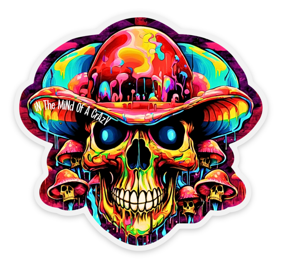 Clear Sticker (Mushroom Skull 3x2.82)