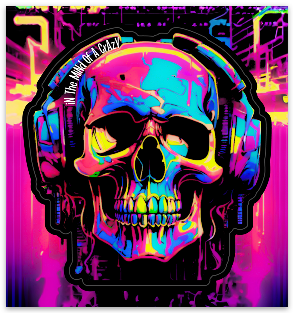 Kiss Cut (Neon Skull 2.77x3)