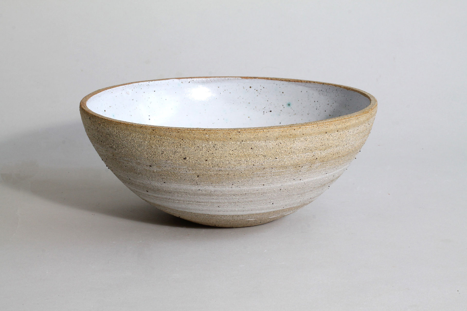 Large Salad/Serving bowl with white glaze