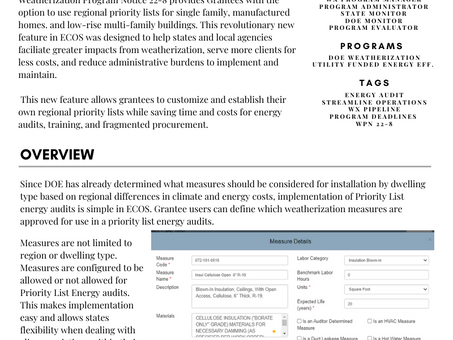 ECOS has gone live with our newest feature, Priority List Energy Audits!
