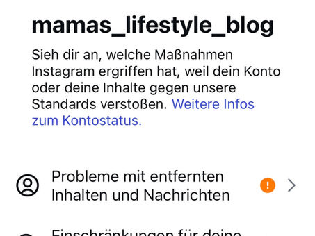 Einschränkung Instagram Kontostatus