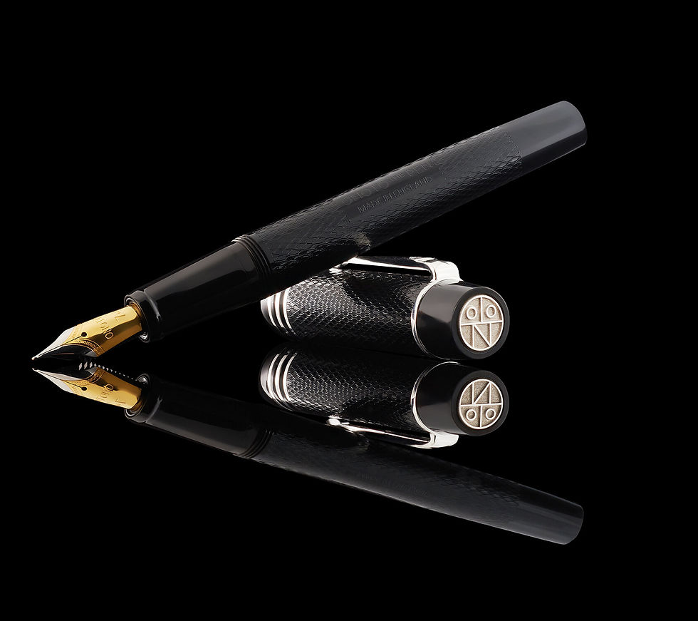 Thumbnail: The Magna Ebonite Fountain Pen Black Silver