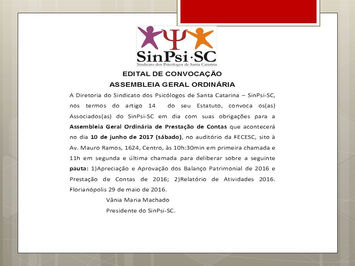 Prestação de Contas do Ano de 2016