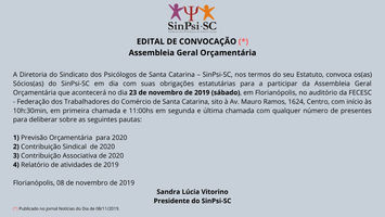 Encaminhamentos da Assembleia Orçamentária de 2019