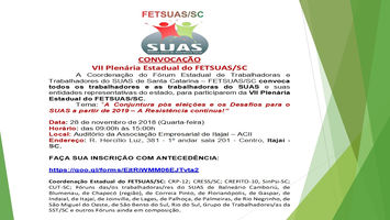 VII PLenária do FETSUAS/SC