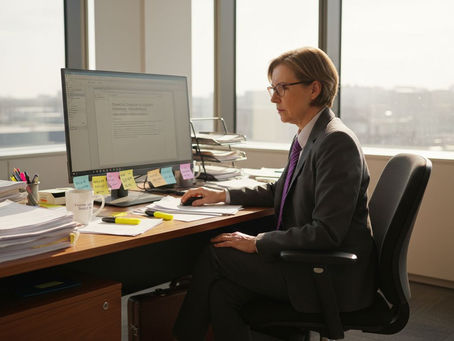 Compliance officer reviewing fintech documents