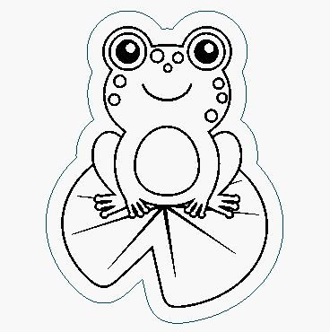 Miniaturbild: Label - Frosch auf Blatt
