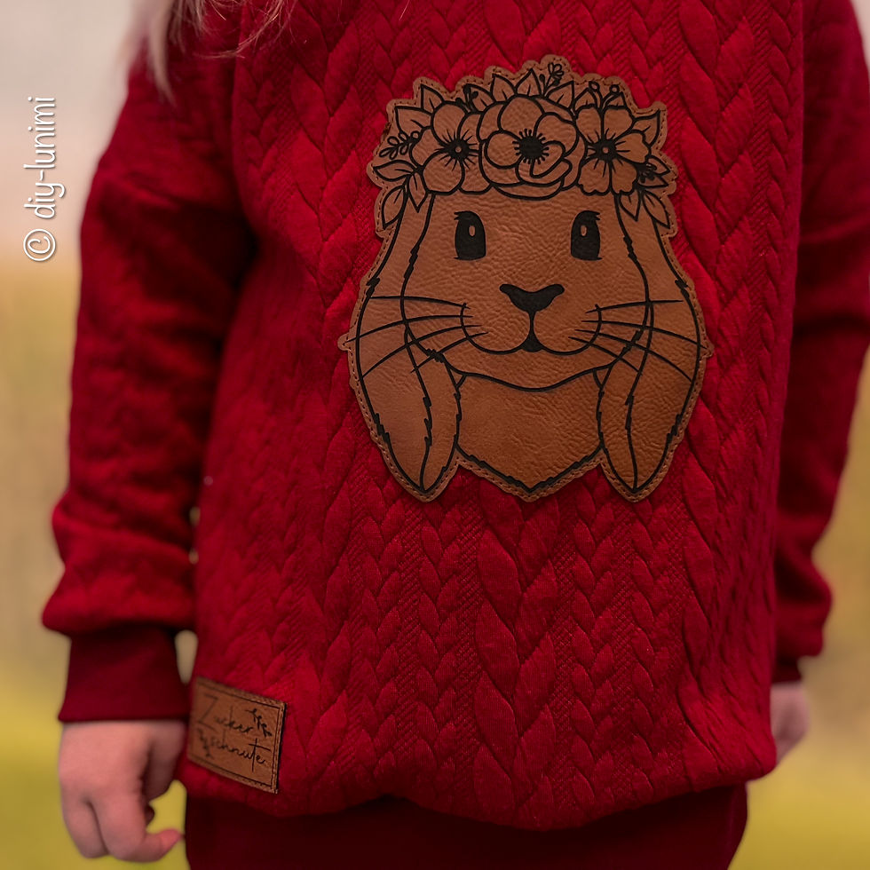 Miniaturbild: XXL Patch - Hasenkopf "Blumenkranz"