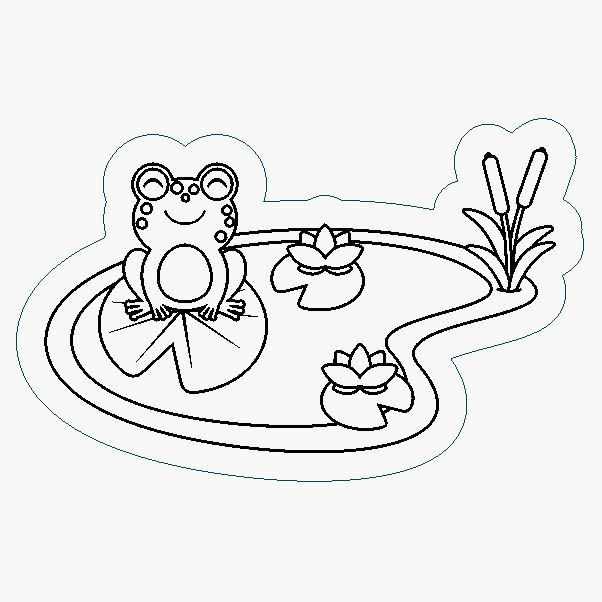 Miniaturbild: Label - Frosch auf See