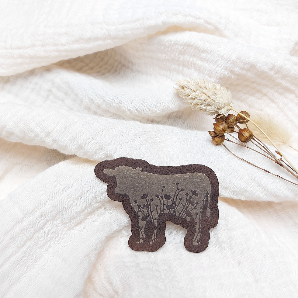 Miniaturbild: Label - Blumen Kuh