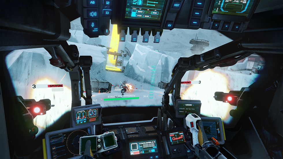 Cockpit view of Iron Rebellion in game footage