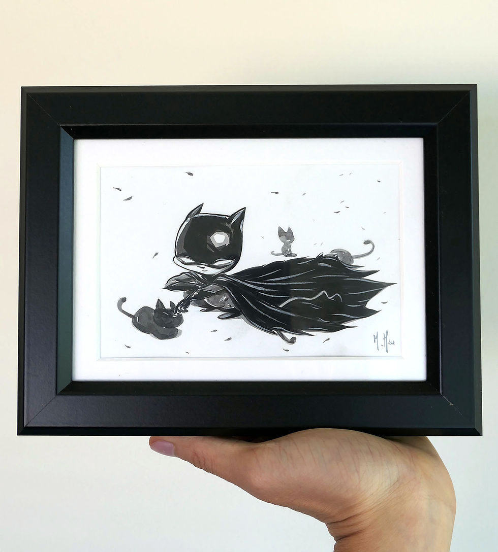 Thumbnail: Bat Boy - Black Cats Painting