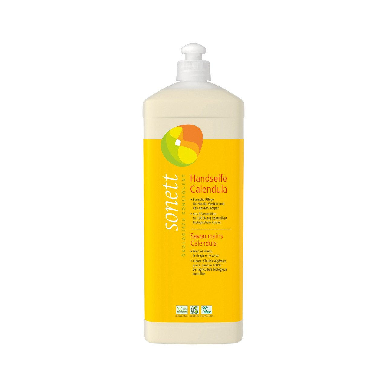 3x SONETT Handseife Calendula, Nachfüllflasche, Natural Cosmetic Standard 1000ml