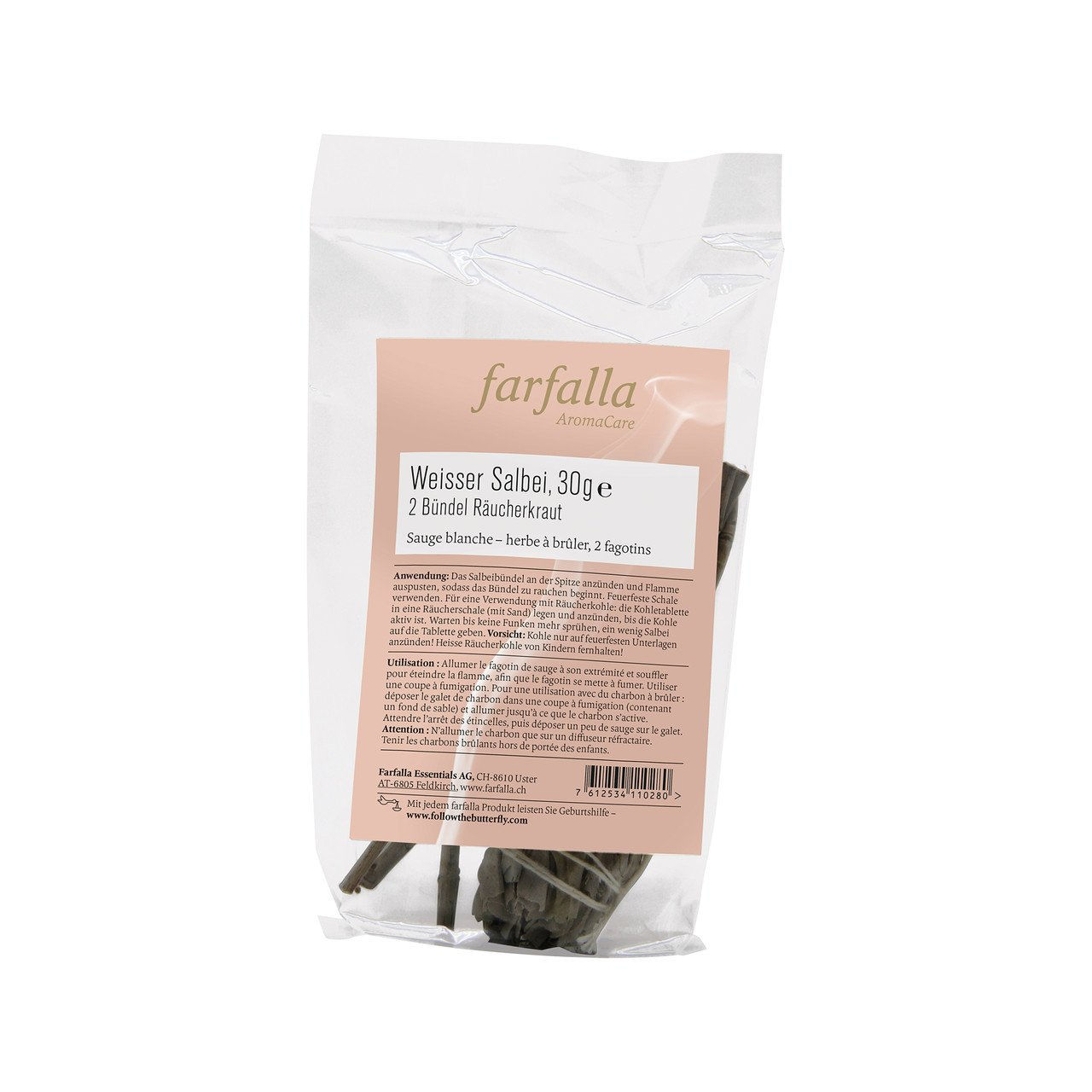 1x FARFALLA R uchermischung weisser Salbei 2 B ndel 30g