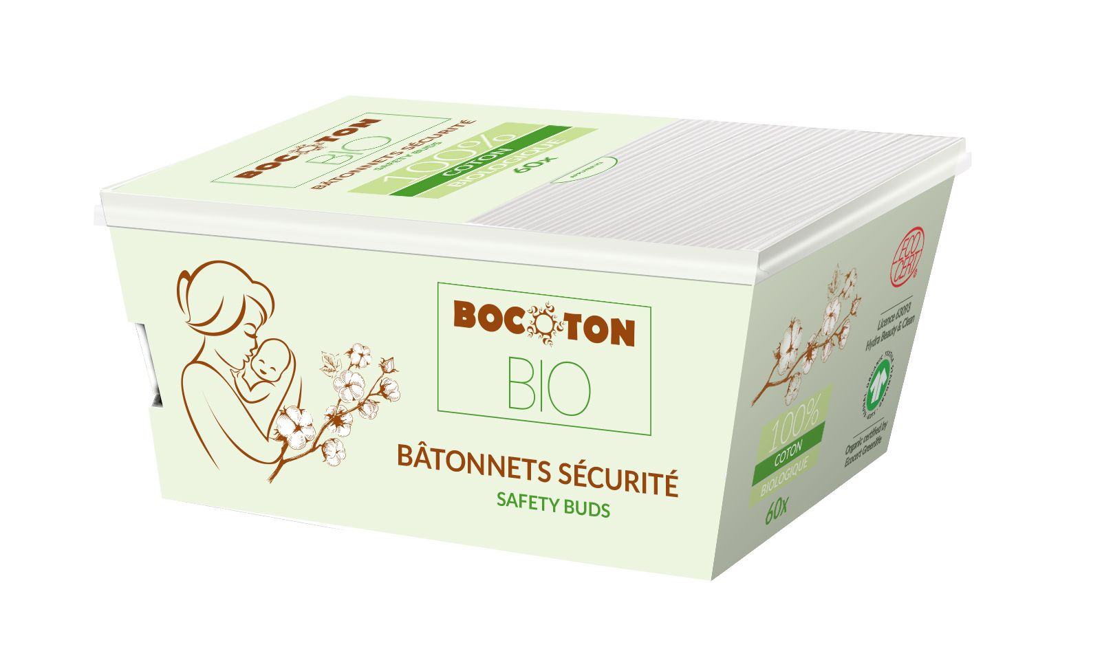2x BOCOTON Sicherheitswattestäbchen Baby | 60 Stück