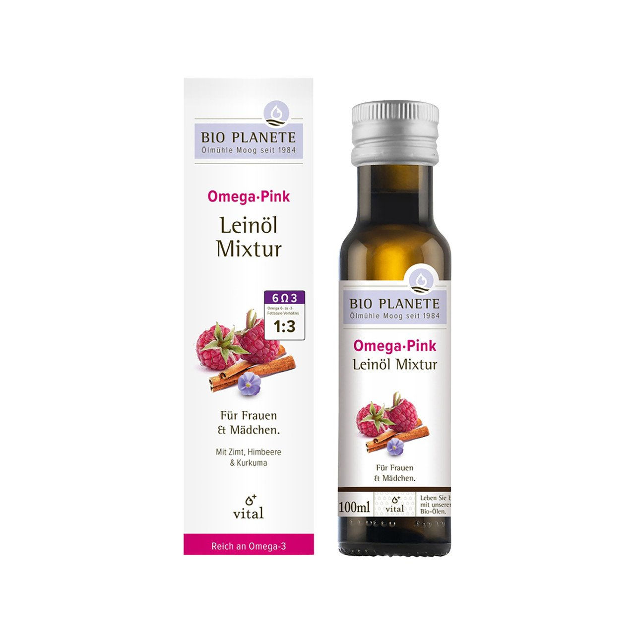 4x BIO PLAN TE Omega Pink Lein l-Mixtur 100ml