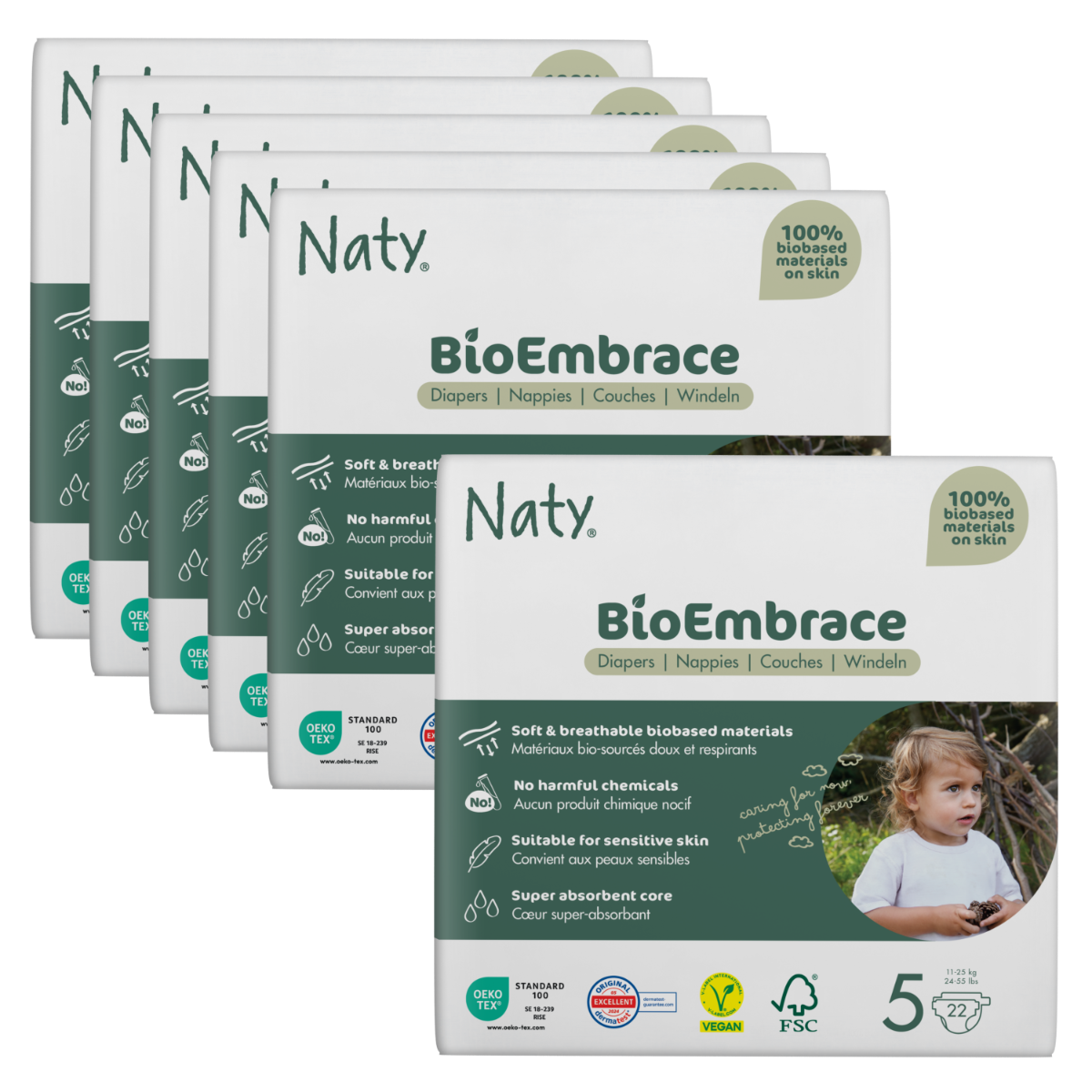 6x NATY Junior 11 - 25 kg, Nr. 5 | 22 Stück