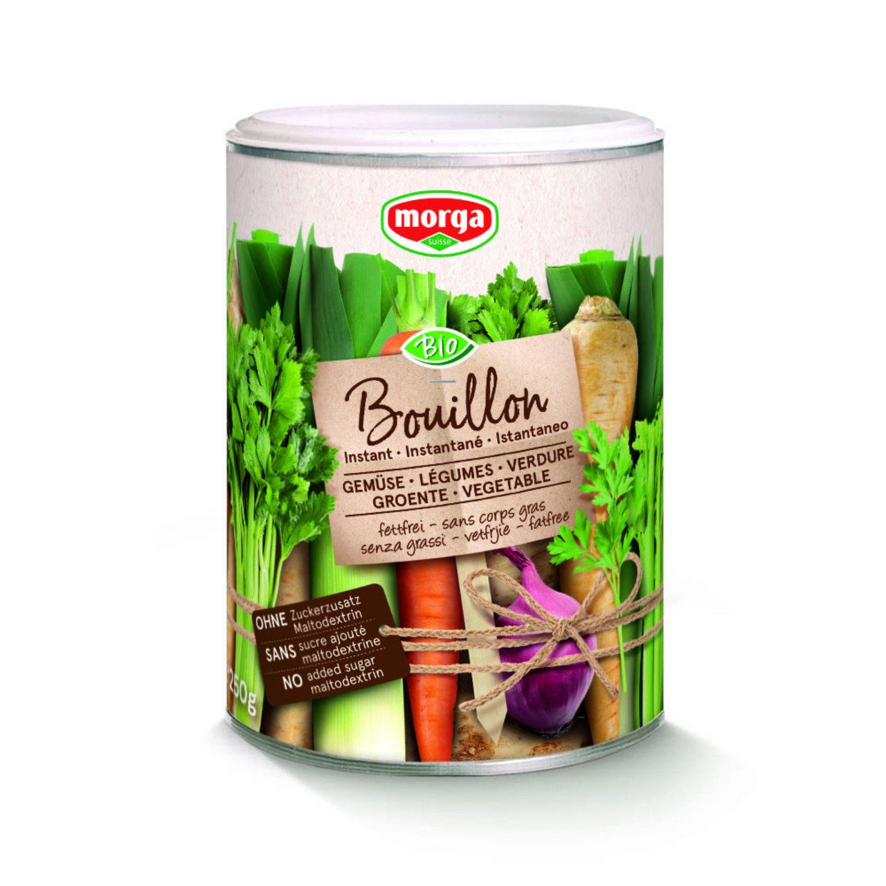 6x MORGA Bio Gemüse Bouillon fettfrei go clean 250g