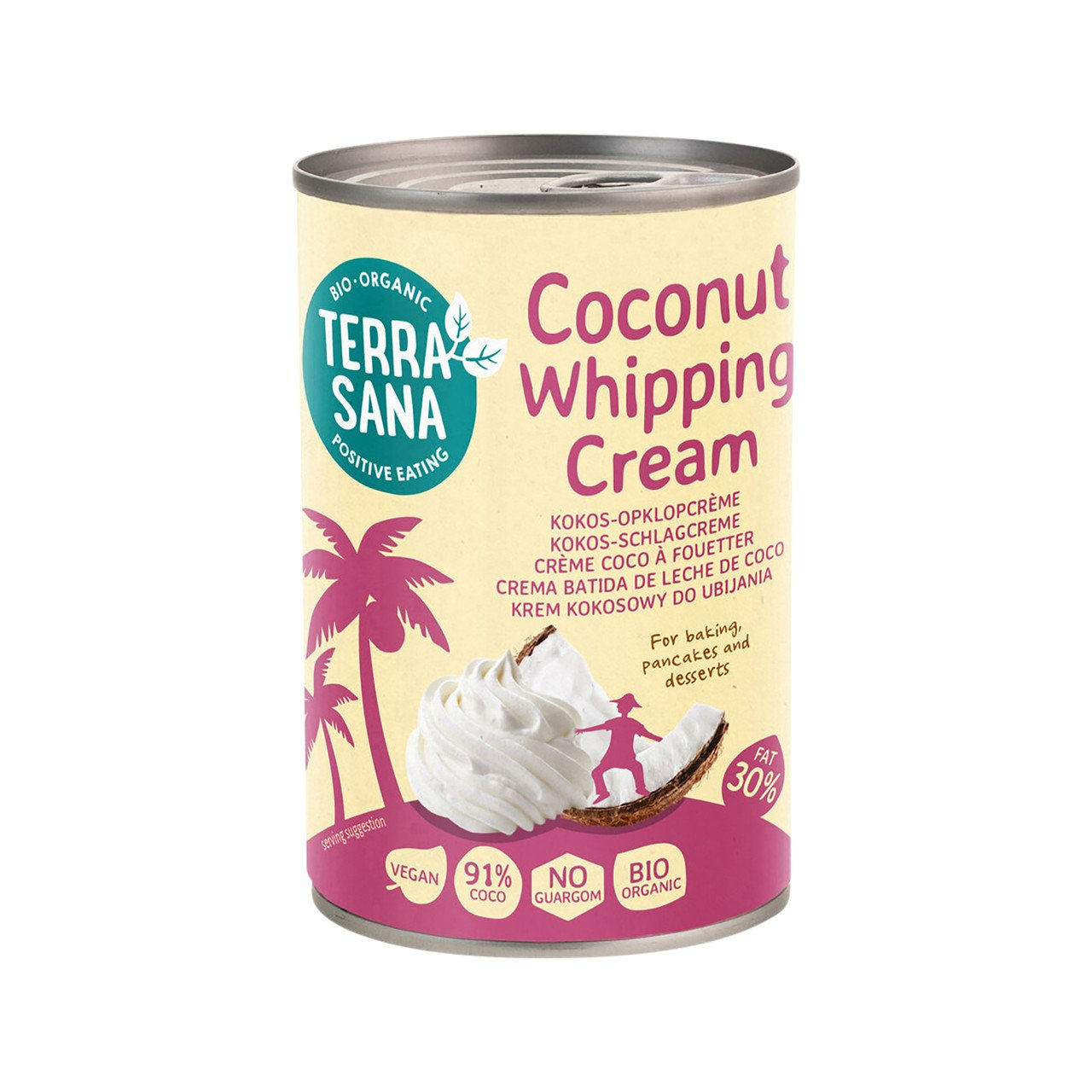 6x TERRASANA Kokos - Schlagcreme 400g