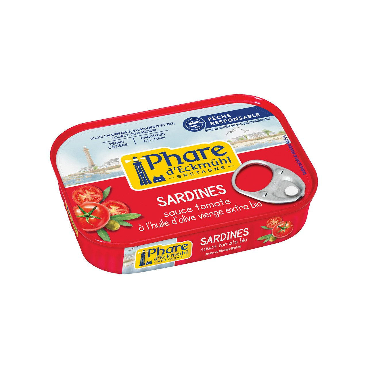12x PHARE D'ECKM HL Sardinen in Bio-Tomatensauce und Oliven l 135g