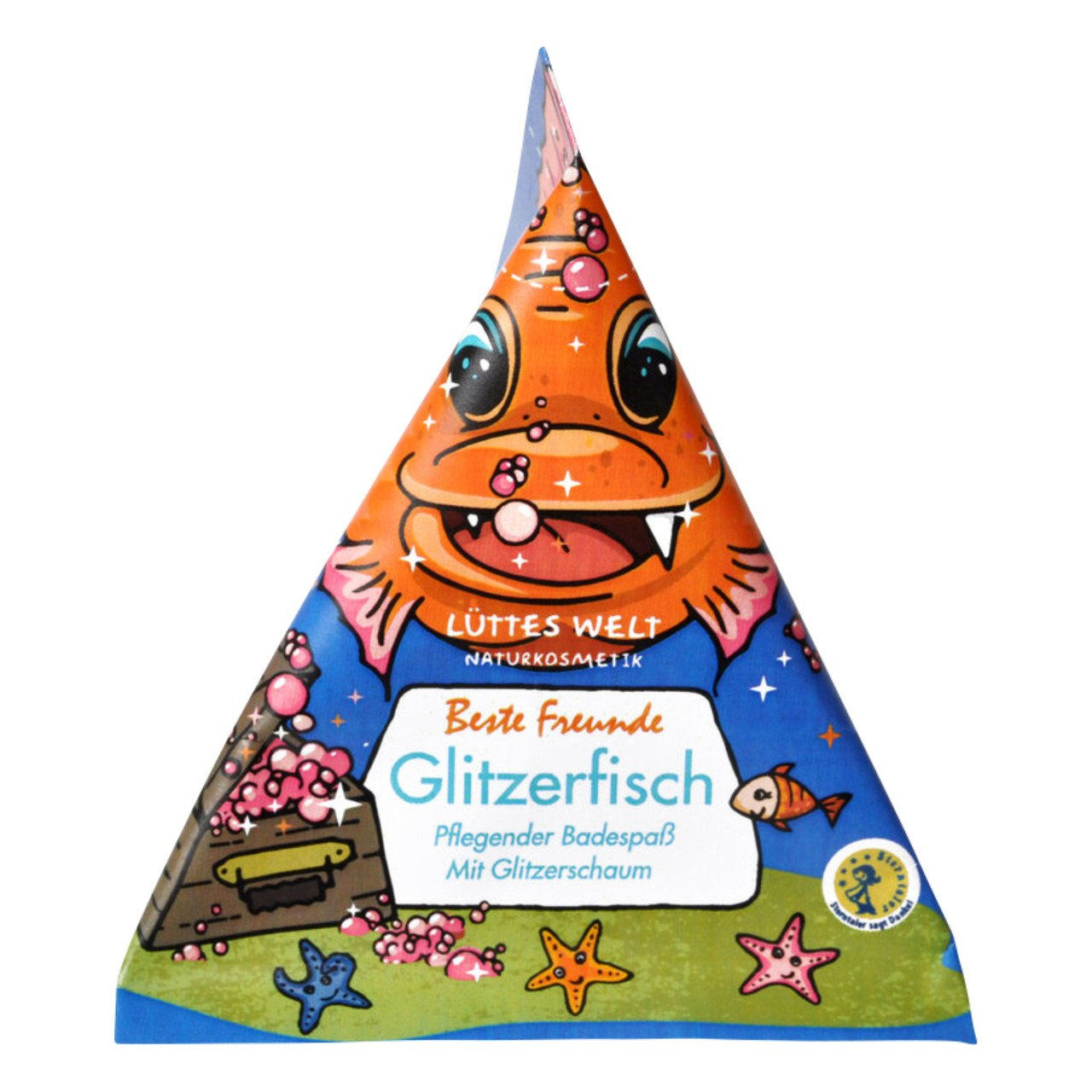 12x LÜTTES WELT Badevulkan "Beste Freunde Glitzerfisch" 70g