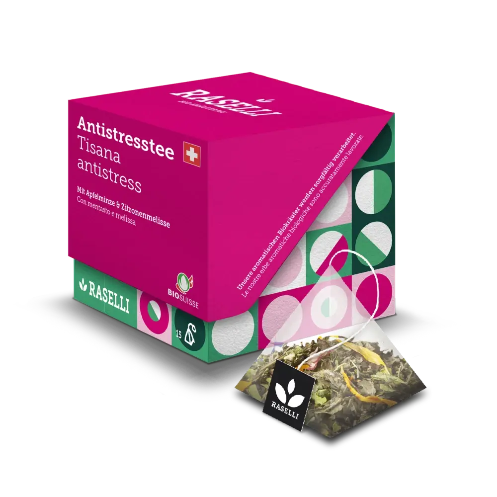 4x RASELLI Bio Antistresstee mit Apfelminze & Zitronenmelisse 22.5g