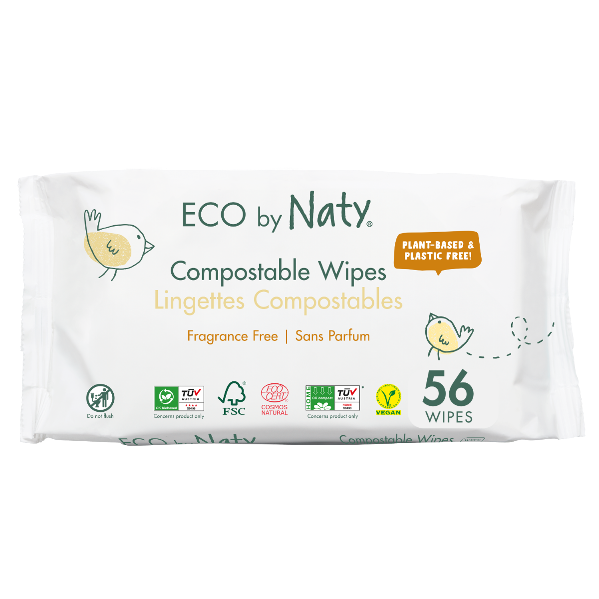 12x NATY Feuchttücher/Pflegetücher Monatsbox Sensitive | 56 Stück