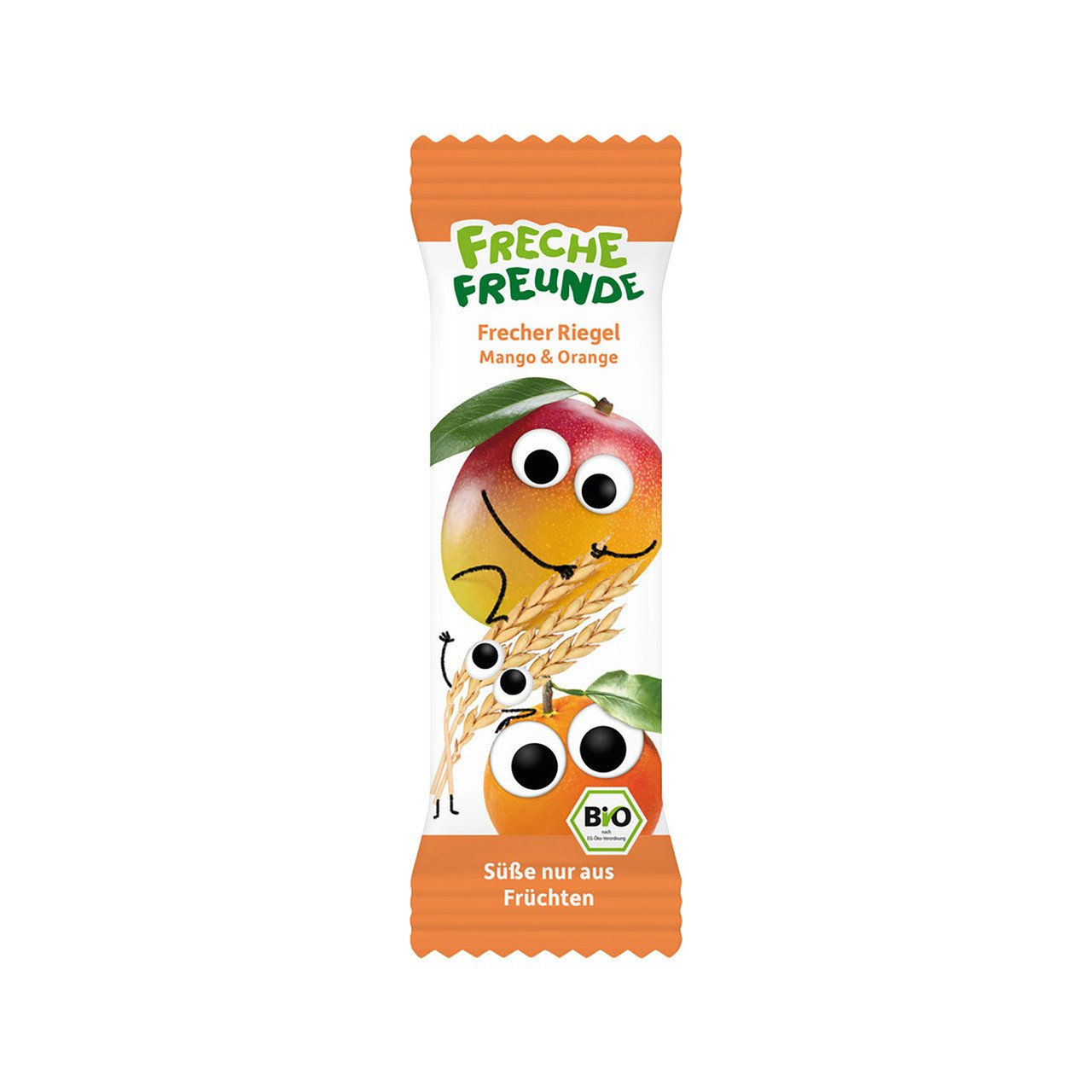 6x FRECHE FREUNDE Getreideriegel Mango & Orange 92g