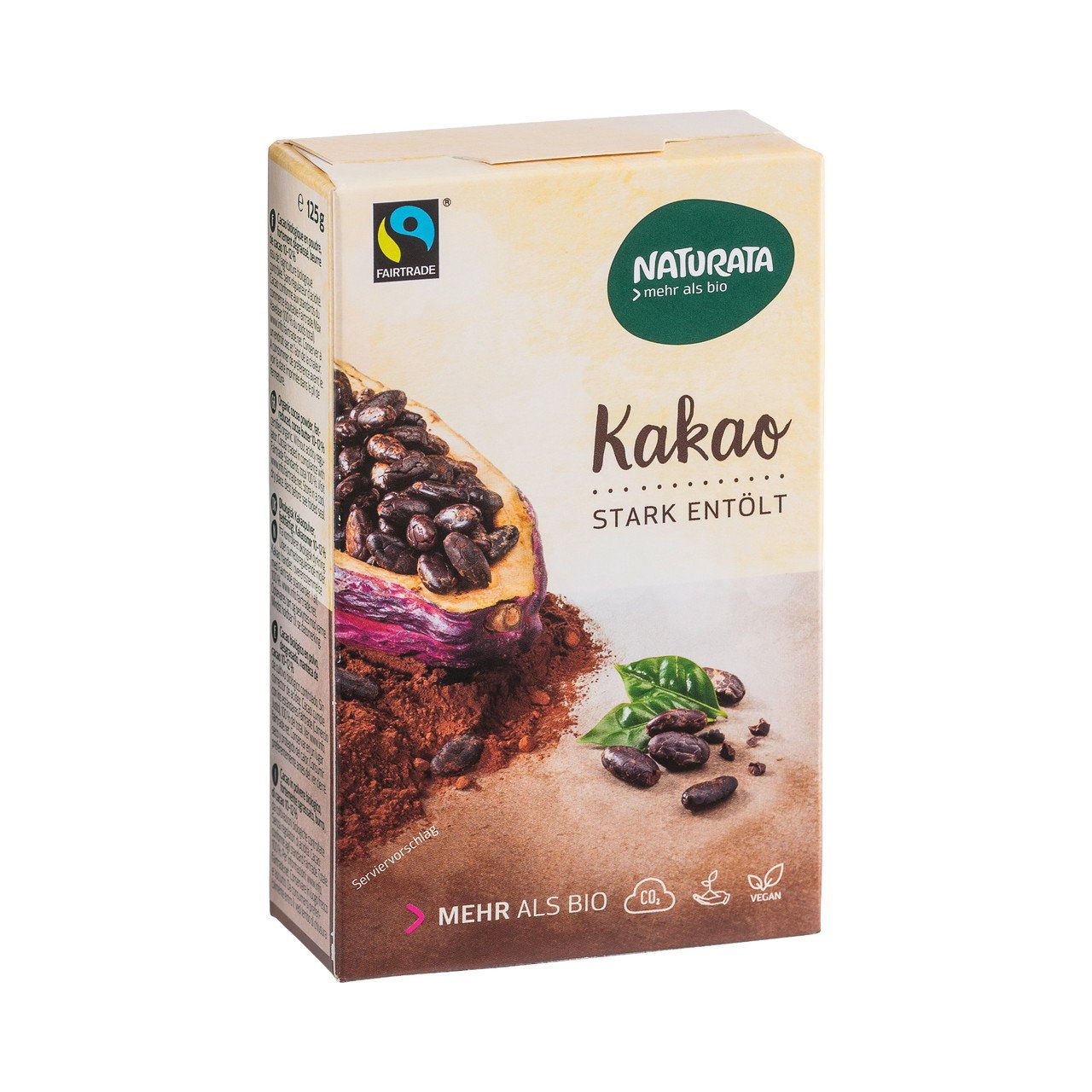 5x NATURATA Kakao stark entölt (ca. 10% Fettanteil) 125g
