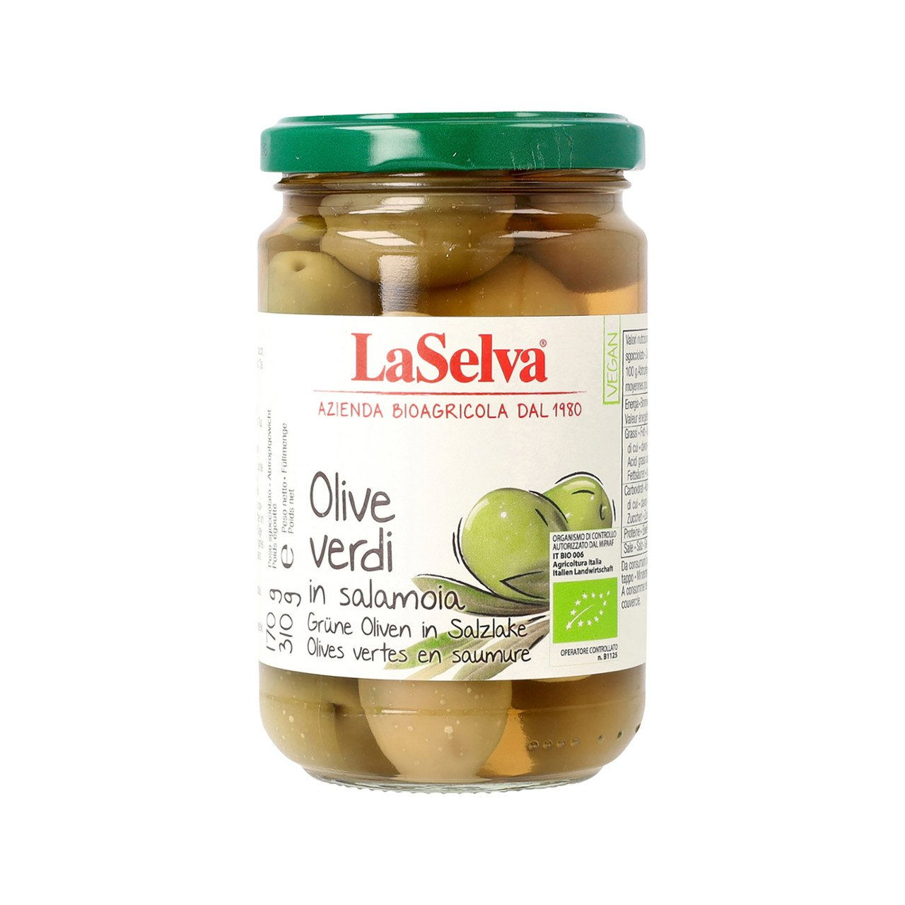 6x LA SELVA Olive verdi in Salamoia (Lake) 310g