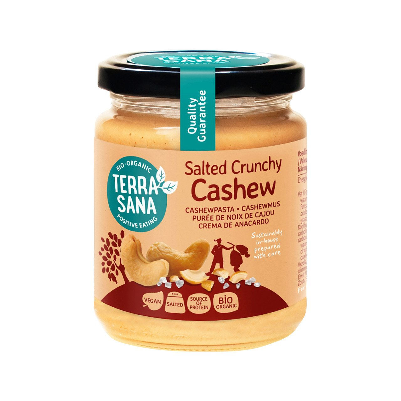 6x Terrasana Salted Crunchy Cashew Mus 250g