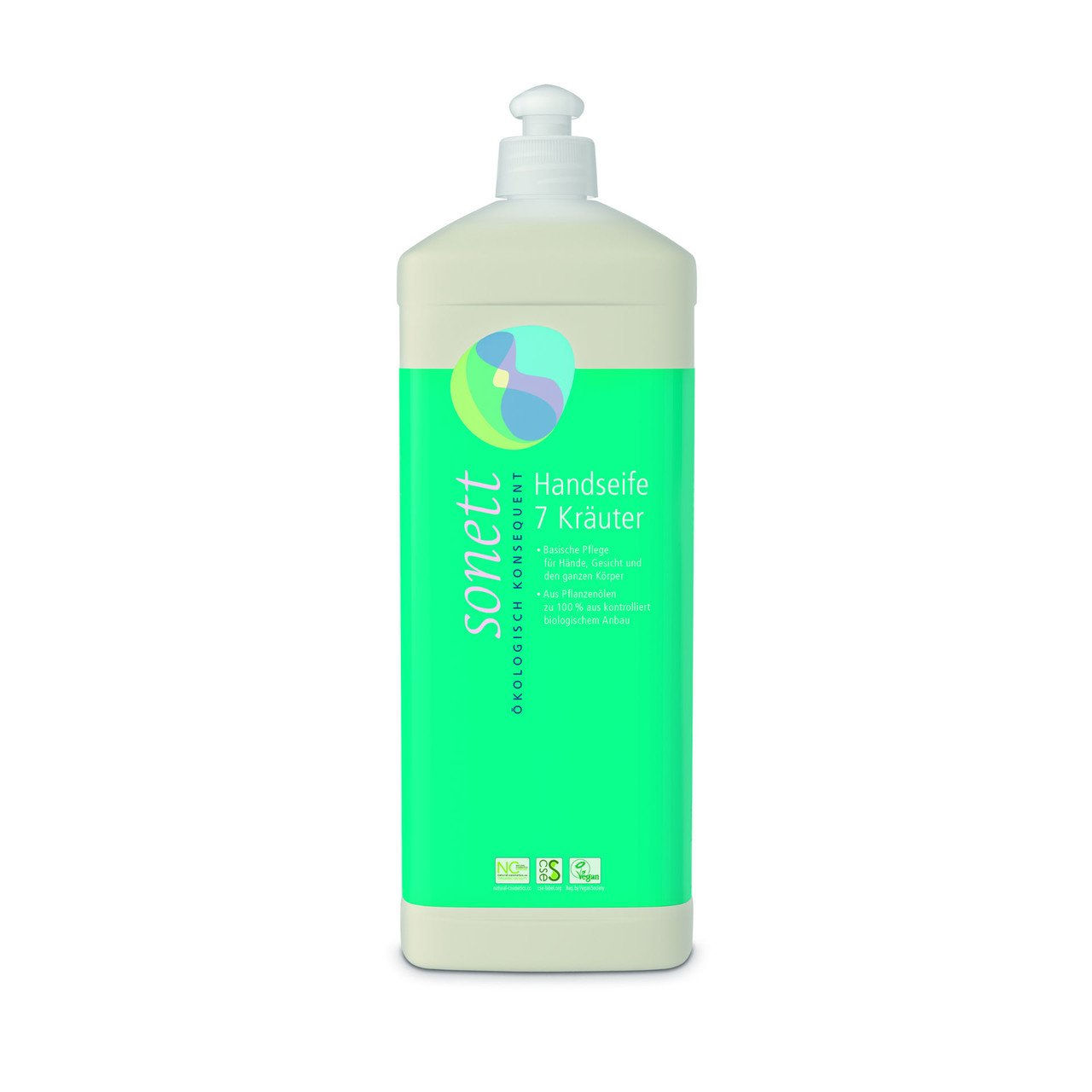 3x SONETT Handseife 7 Kräuter, Nachfüllflasche, Natural Cosmetic 1000ml