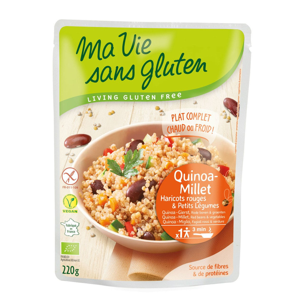 6x MA VIE SANS GL. Fertiggericht Quinoa Hirse 220g