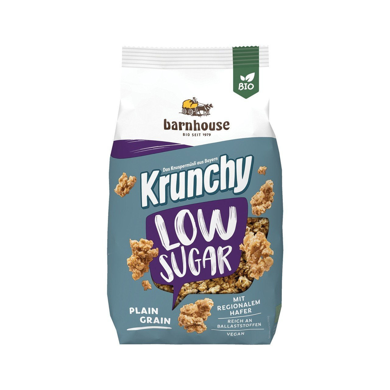 6x Krunchy Low Sugar Plain Grain 375g