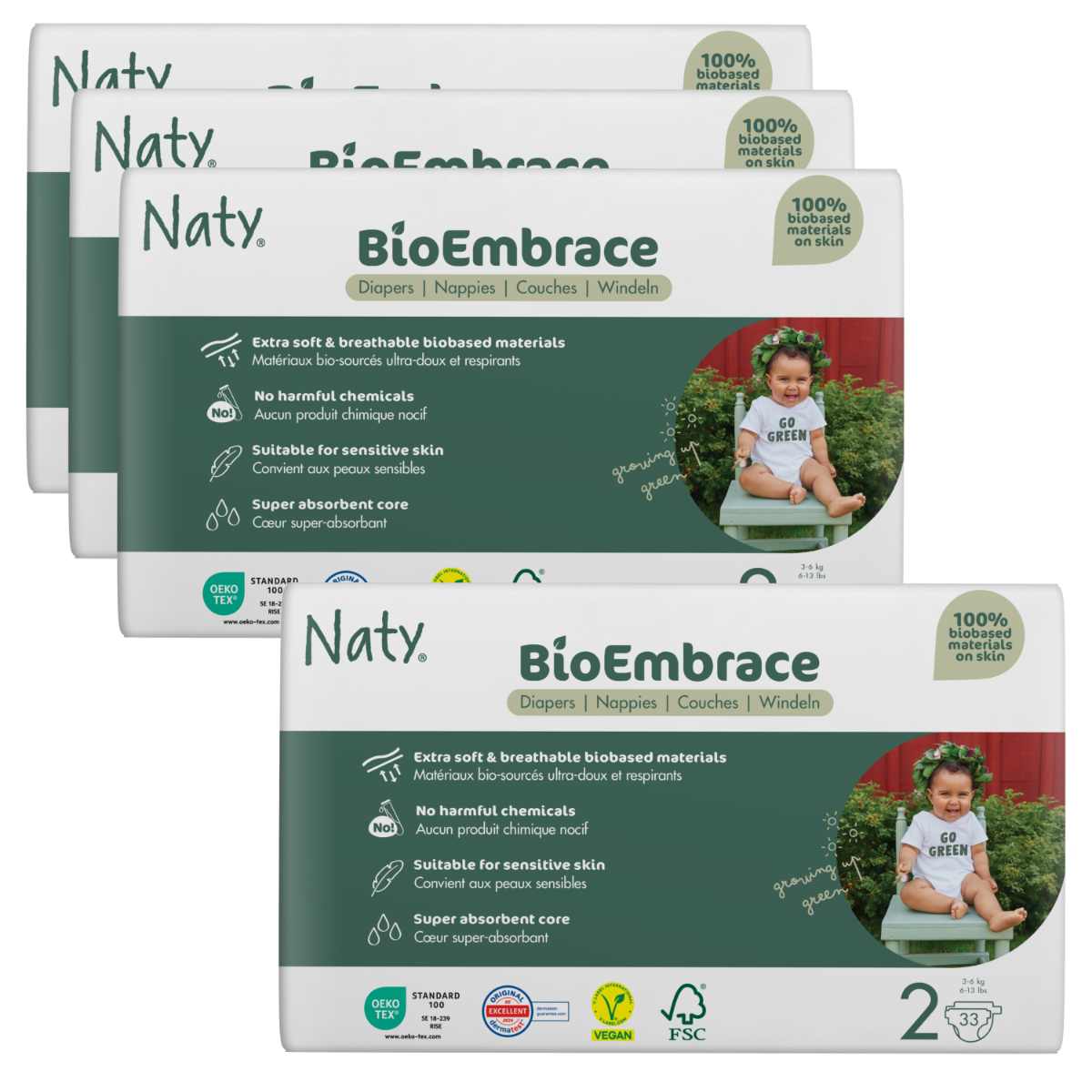 4x NATY Mini 3 - 6 kg, Nr. 2 | 33 Stück