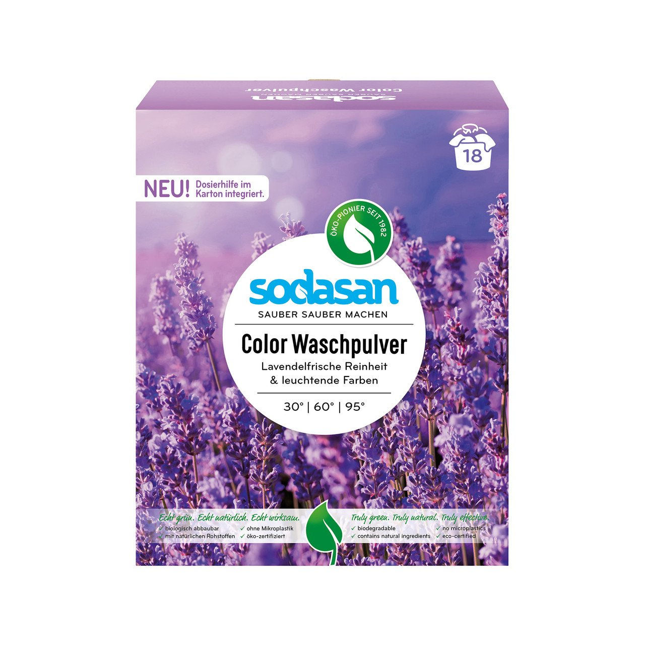 4x SODASAN Color Waschpulver Lavendel 1010g