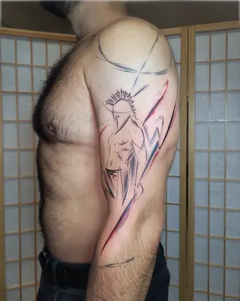 tetovani-spartan-abstraktni-kresba-tattoo-kohout-barbora