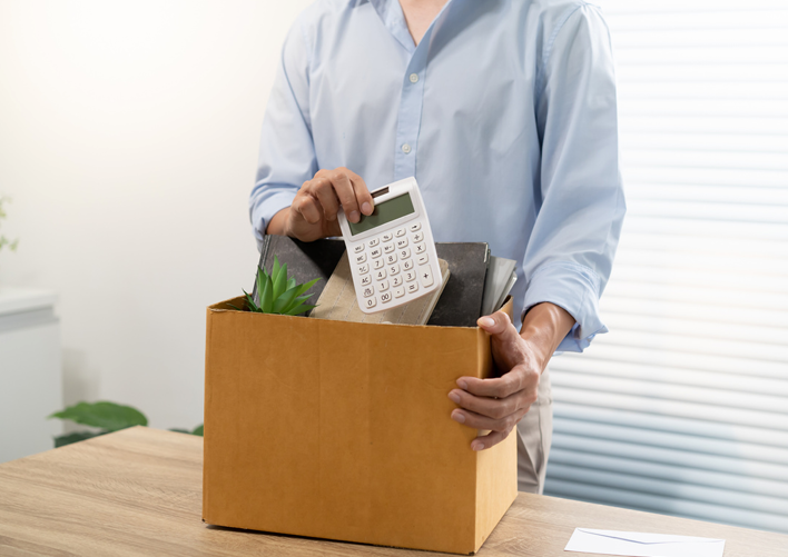packing desk, layoff, box