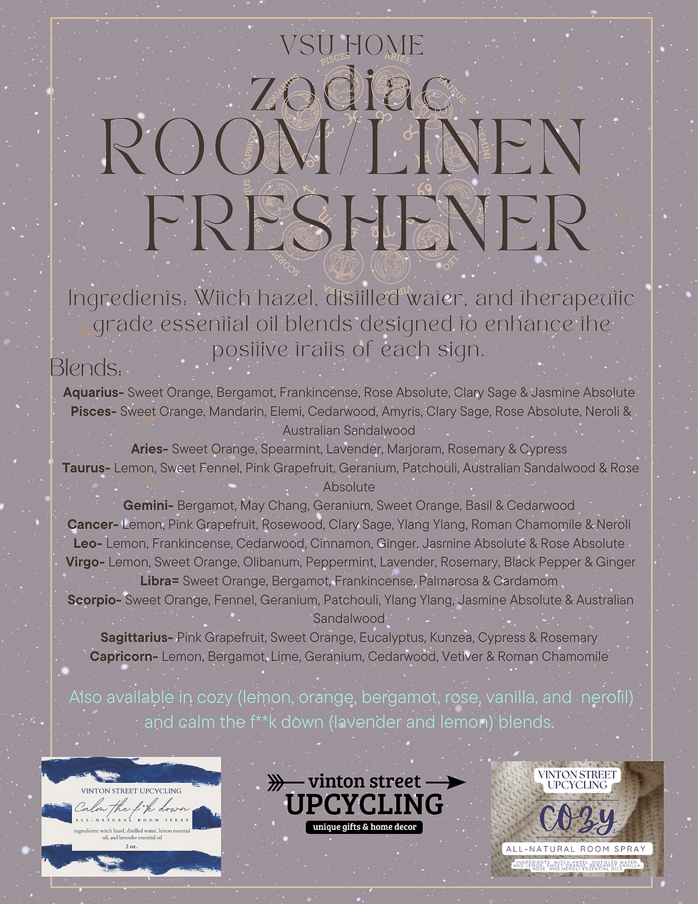 Thumbnail: Birth Chart Room and Linen Refresher Trio