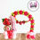 Thumbnail: Strawberry theme 1st birthday balloon arrangement