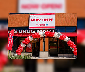 Custom corporate balloon arch for a branded event in Calgary by Orchid Balloon Boutique
