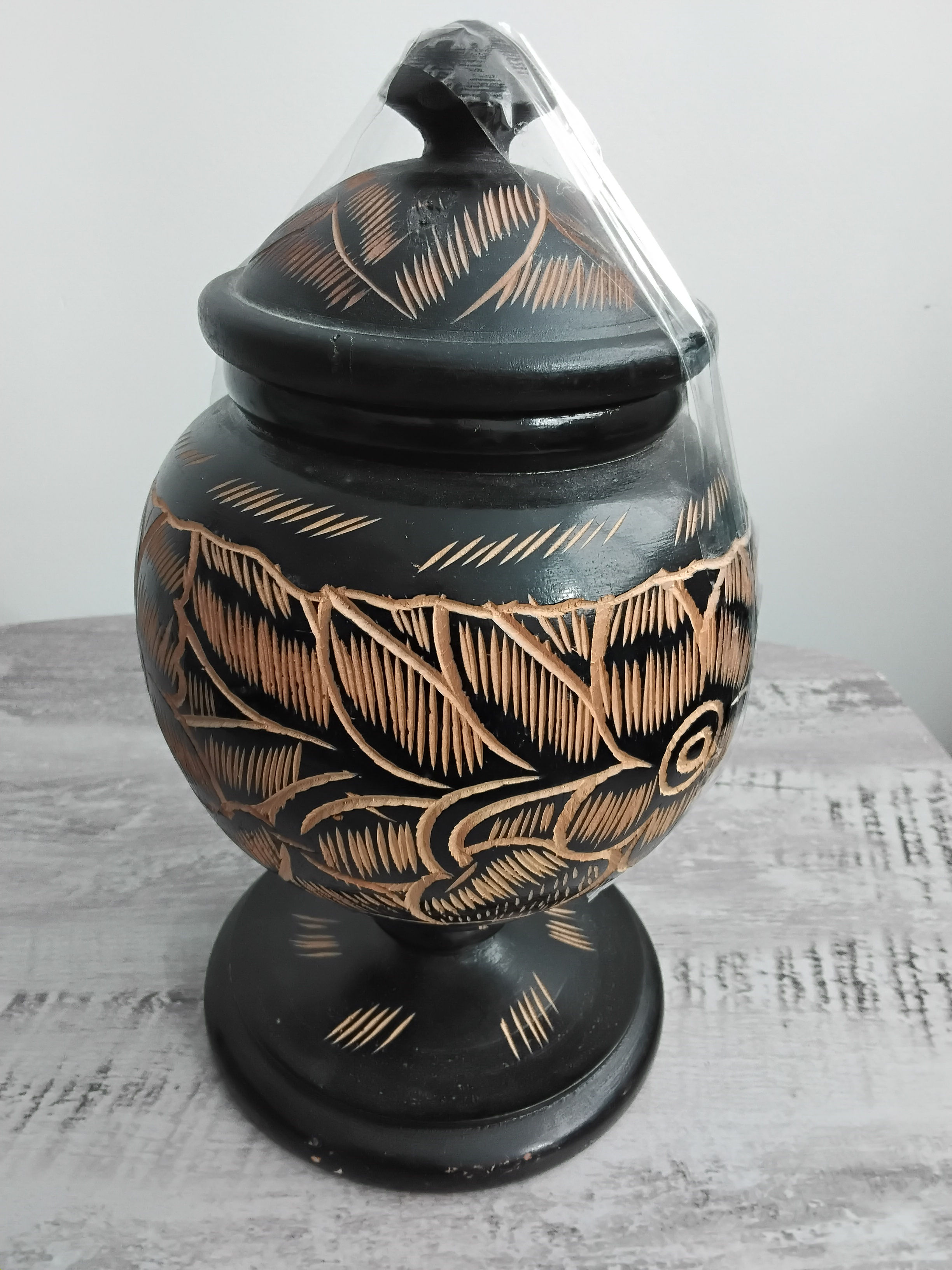 wooden vase