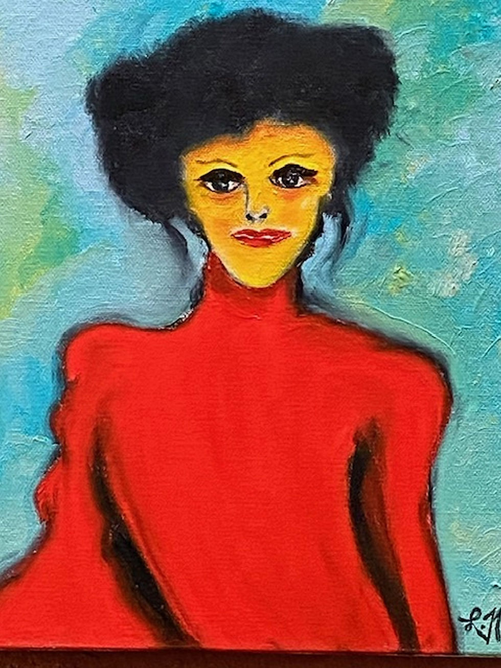 Madame Beaujolais oil on canvas 12inX12in