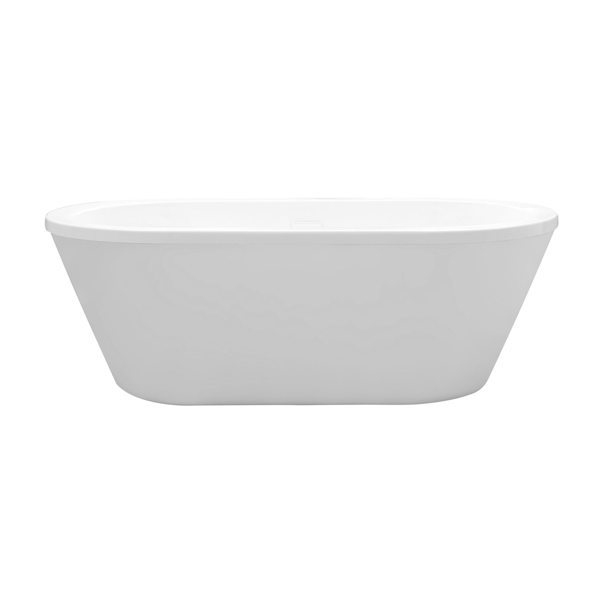 Virgo 63 in. Freestanding Acrylic Tub in Glossy White with White Drain